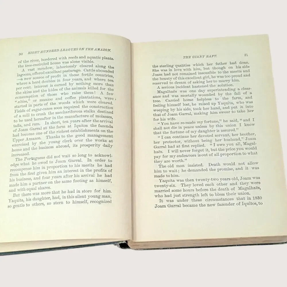 Antique Eight Hundred Leagues On The Amazon By Jules Verne Hardover Book